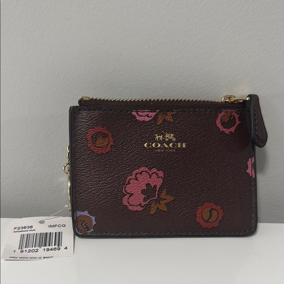Coach Brown and Pink Floral Wallet-85662 - Picture 1 of 4